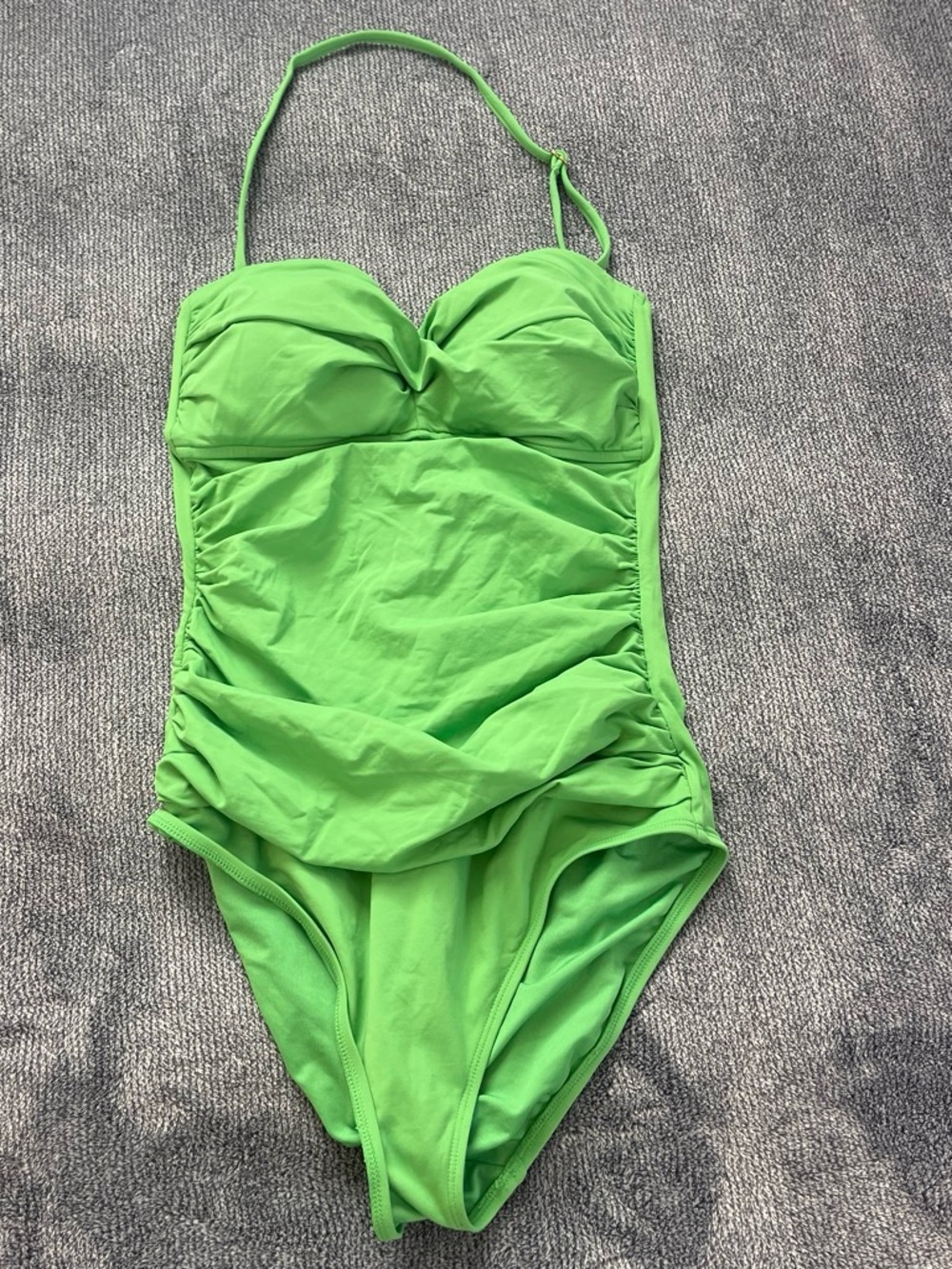 Anne Cole Bright Green Ruched One-Piece Swimsuit